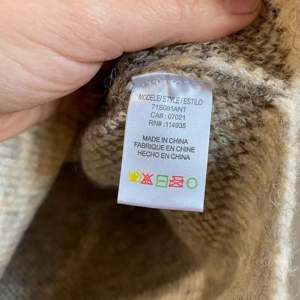 Anthropologie Moth Camo Knit Pullover Sweater Brown‎ Tan S Soft Cozy Fall - Image 3