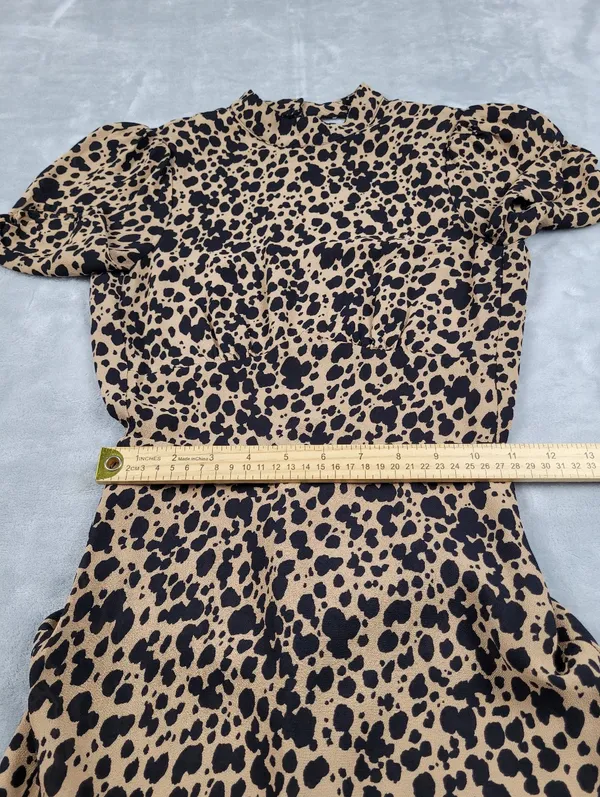 Reformation Dusk Dress Midi Animal Print Size 0 Open Back - Image 8