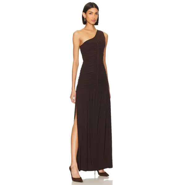 MISA Los Angeles Samsara Cutout Dress Brown ruched Maxi dress Size Small NWT - Image 3
