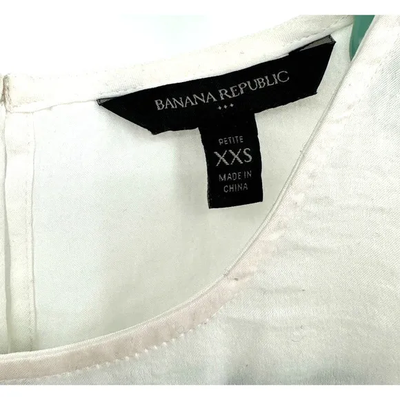 Banana Republic size XXS petite white semi sheer tank top‎ sleeveless blouse - Image 4