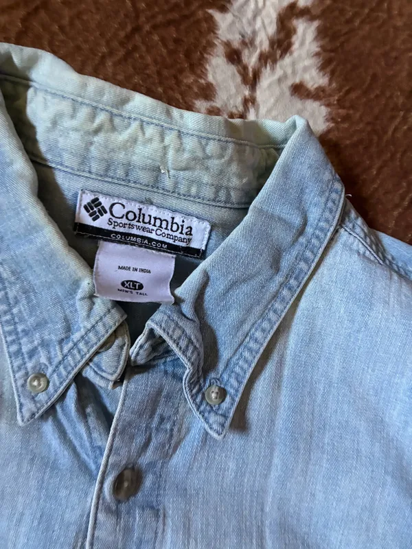 Vintage men's Columbia button down shirt size XLT true to size 100% cotton - Image 3