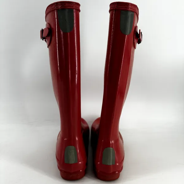 Hunter Original Tall Gloss Rain Boots Buckle Waterproof Rubber Military Red 5 - Image 5