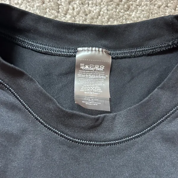 Sunday Best Aritzia Seamless Black Crop Top T-Shirt Basic Size XXS - Image 4