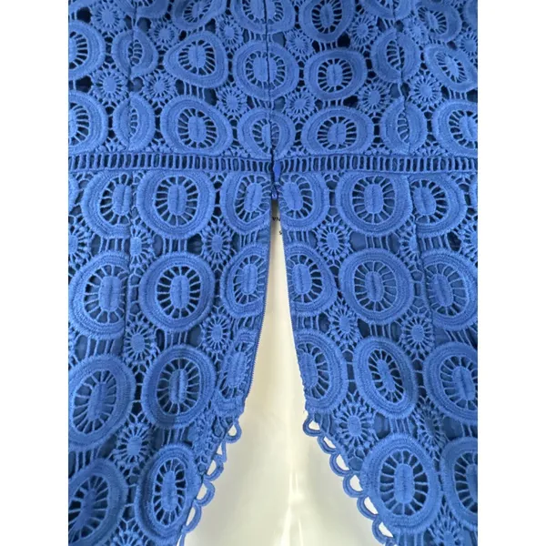 Boden Royal Blue Cotton Circle Lace Bell Sleeve Sheath Dress US‎ 6R - Image 10