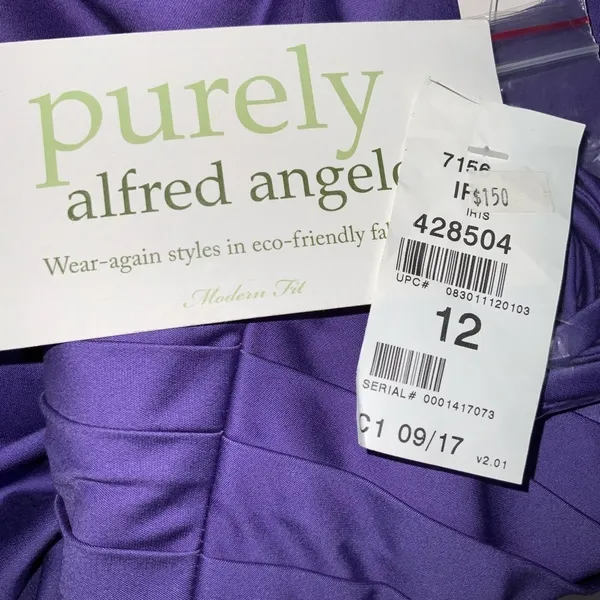 Alfred Angelo Purple Satin Strapless Bubble Hem Homecoming Prom Dress 12 NWT - Image 10
