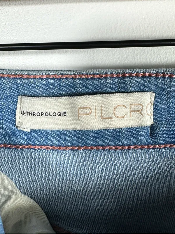 Anthropologie Pilcro‎ The Icon Flare Jeans 29 Blue Button Fly High Rise Denim - Image 9