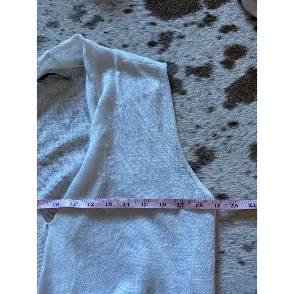 ALICE + OLIVIA White Linen Knit Sleeveless Wrap Top Size‎ Small - Image 6
