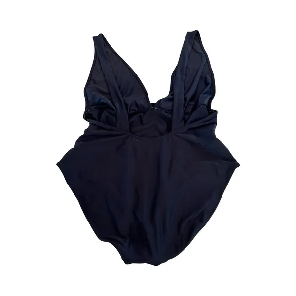 Aerie Womens Black Plunge Front Tie‎ One Piece Swimsuit Full Coverage XL NWT - Image 5