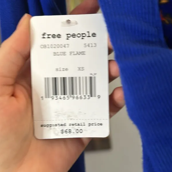 Free People Blue Tie Back Crop XS - Image 3