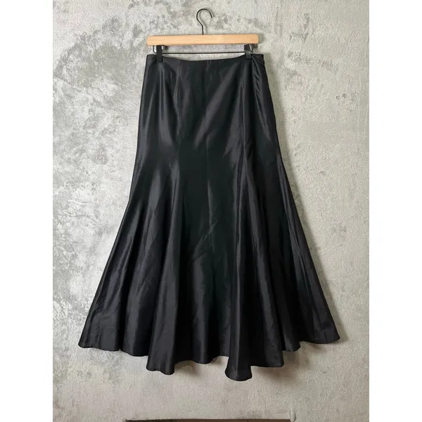 Sundance Black Silk Maxi Skirt Flowy Gothic‎ Dark Academia Size 4 Whimsigoth - Image 4