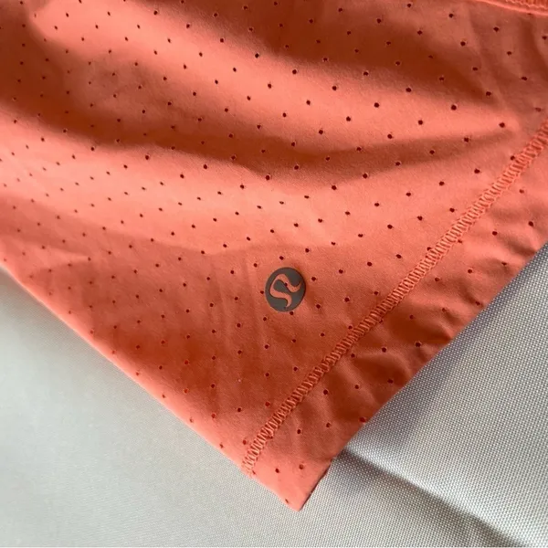 Lululemon Final Lap Short 2.5" Pop Orange Lined Eyelet Athletic Shorts Size 10 - Image 5