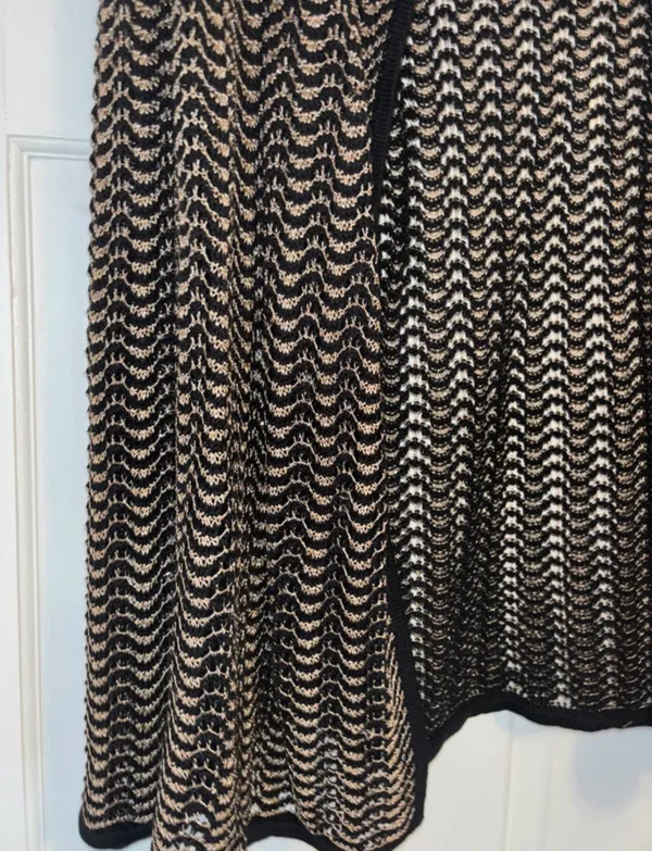 JONES NEW YORK Women’s Black Gold Metallic Long Dressy Open Cardigan SizeS - Image 4