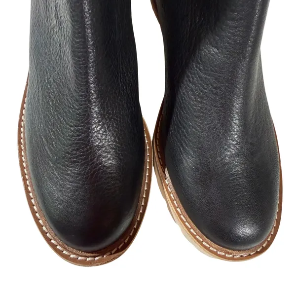 Dolce Vita Anthropologie Huey‎ Chelsea Boots Women 7.5 Black Embossed Lug Sole - Image 6