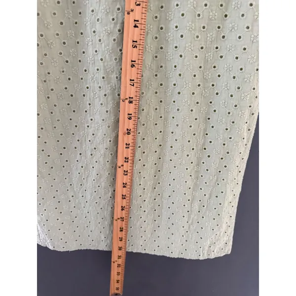 Altar'd State Sage Green Floral Eyelet Midi Skirt Scalloped Waist Small - Image 8