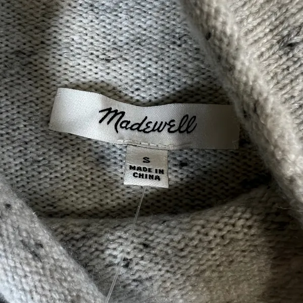 Madewell Donegal Smoke Roll Neck Wool Blend Sweater Grey K5410 Womens Small NWT - Image 3