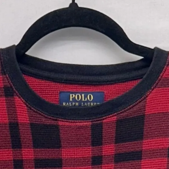 Polo Ralph Lauren‎ Waffle Knit Thermal Shirt Small Buffalo Holiday Festive Warm - Image 3