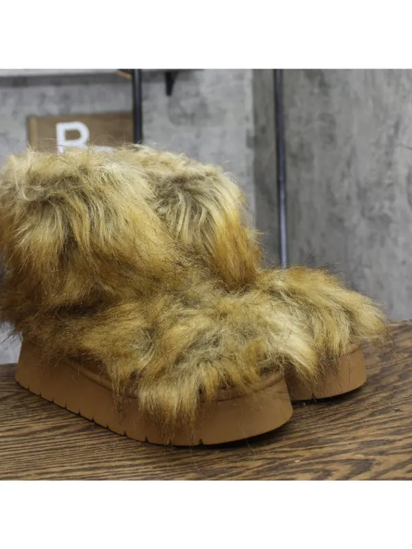 NWT A New Day Faux-Fur Ankle Boots with Memory Foam Insole 94715797 Brown 9M - Image 2