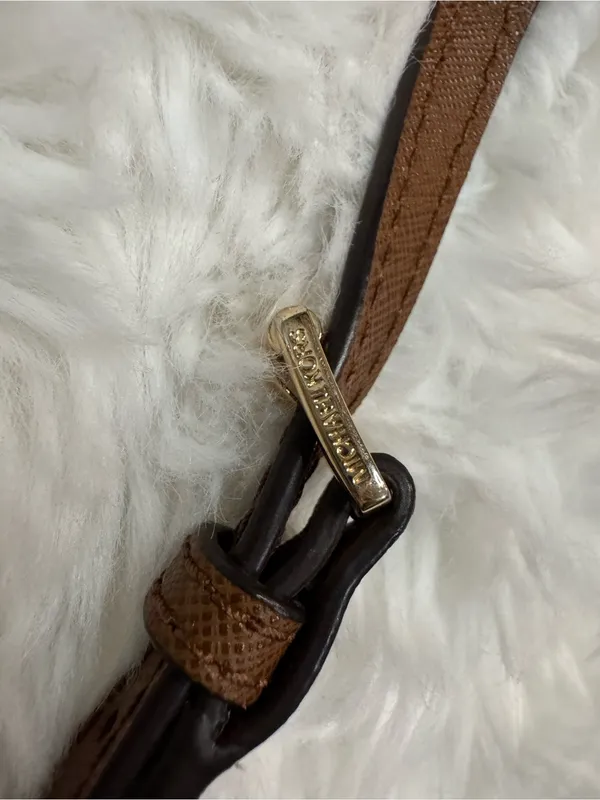 Michael Kors Brown MK Monogram Crossbody with Gold Chain - Image 9