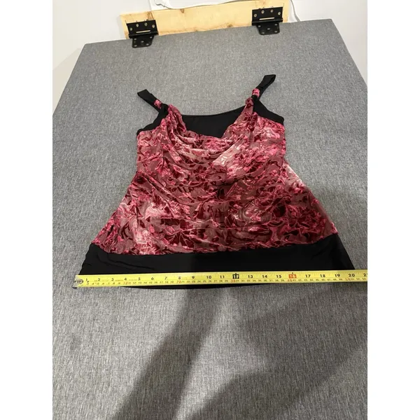 Studio Y Women's Y2K Style Floral Embossed Draped Blouse Tank Sz XL - Image 6