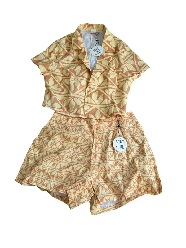 VRG GRL Orange Yellow Floral Two Piece Set Size 10 NEW NWT - Image 6