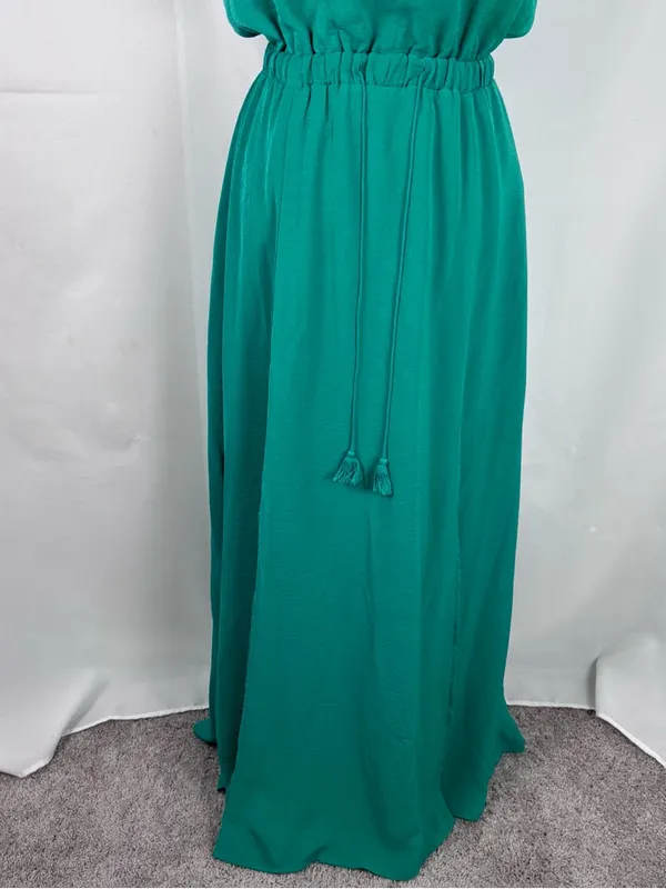 JACK by BB Dakota Emerald Green Maxi Dress M Strappy Slit front - Image 6