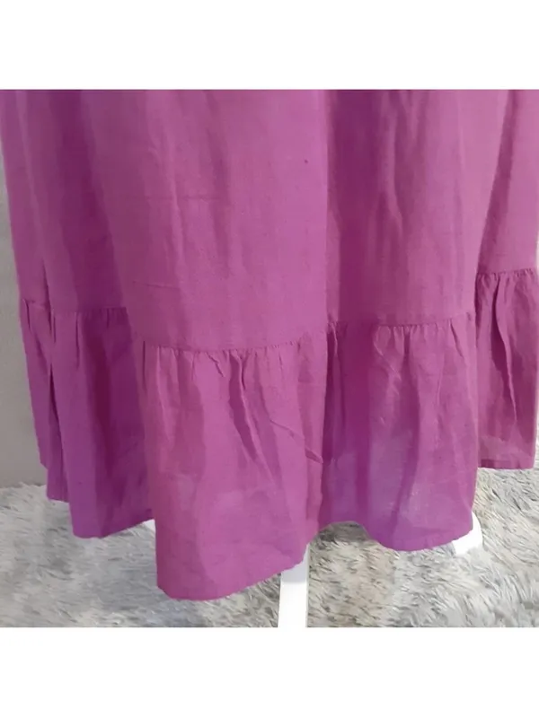 Sim & Sam Midi Linen Blend Milkmaid Peasant Midi Dress - Size Medium - Image 5