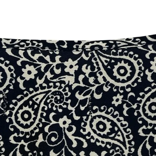LOFT Romper Size 0 Blue White Paisley Print Long Sleeve‎ Roll Tab One Piece EUC - Image 12