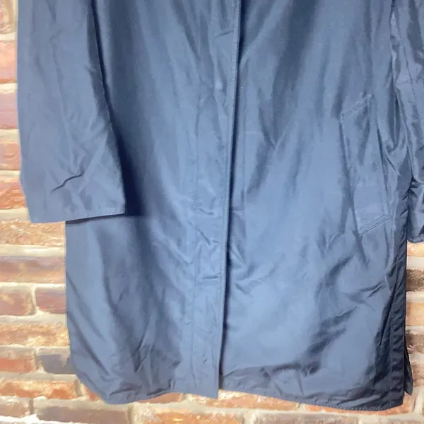 Utex Designs Black Button Down Trench Coat Women's Size Small Leopard Interior - Image 3