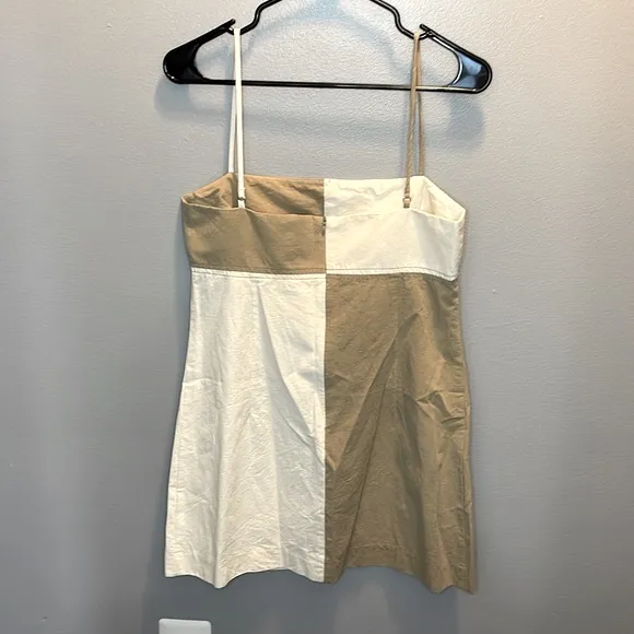 BEC & BRIDGE‎ Artie Mini Dress Tan/White Size 8 - Image 3