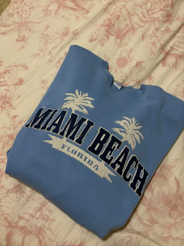 Miami beach sweatshirt Blue Size L - Image 5