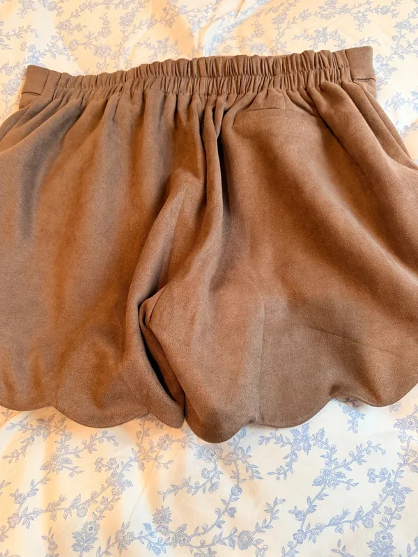 ee:some Brown Suede Dress Shorts - Image 3