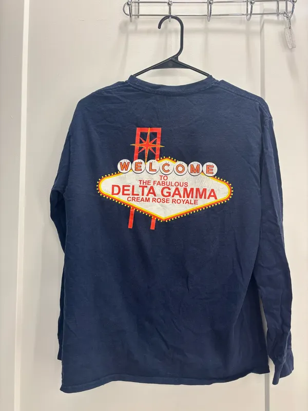 Gildan Delta Gamma DG Long Sleeve Vegas Themed T-Shirt - Image 4