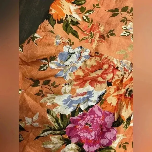 Rachel Roy Floral Paperbag Waist Skirt Orange Summer‎ Boho Chic Belted F11 - Image 4