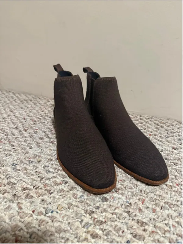 Rothy's Merino Ankle Boot Comfort Pull On Chelsea Brown Cocoa Boots- Size 10 - Image 4