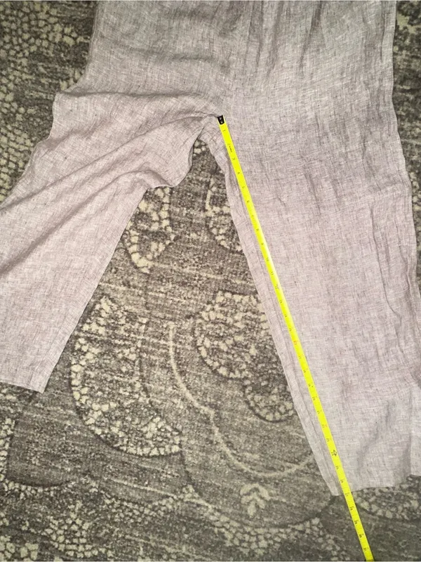 Quince NWT Women’s Size M Taupe Brown Chambray European Linen Straight Leg Pants - Image 11