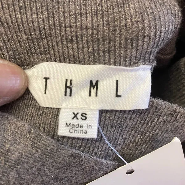 NEW THML Saharan Gray Zebra Tie Waist Preppy Western Minimalist Sweater … - Image 4