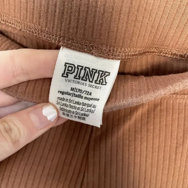 PINK Victoria's Secret brown bootcut pants comfortable stretch‎ casual cotton M - Image 2