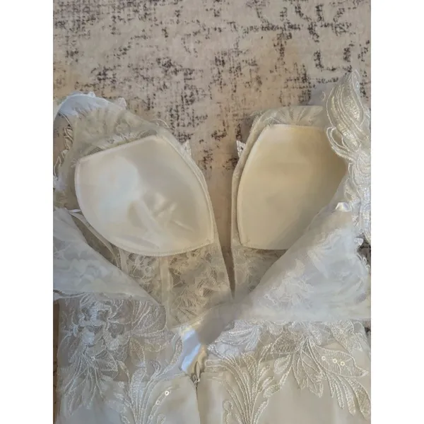Lulus Forever Promised White Chiffon Embroidered Sequin Maxi Dress Size Medium - Image 10