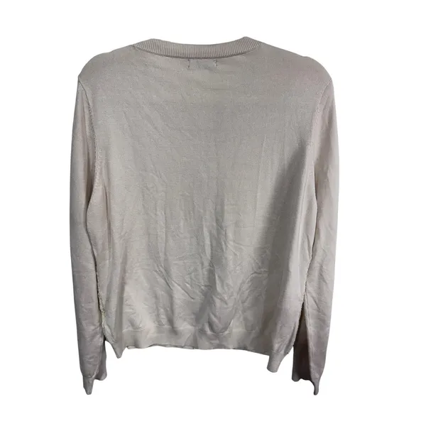 Mikarose‎ XL Cream Cardigan Women's Lace Front Button Up Modest Romantic - Image 5