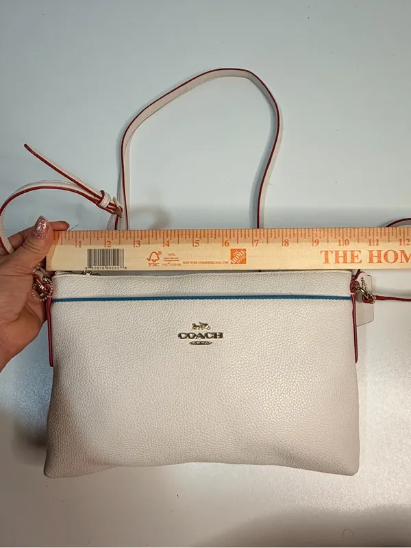 Coach Chalk Crossbody with Pink Trim and Blue Accent - Image 13