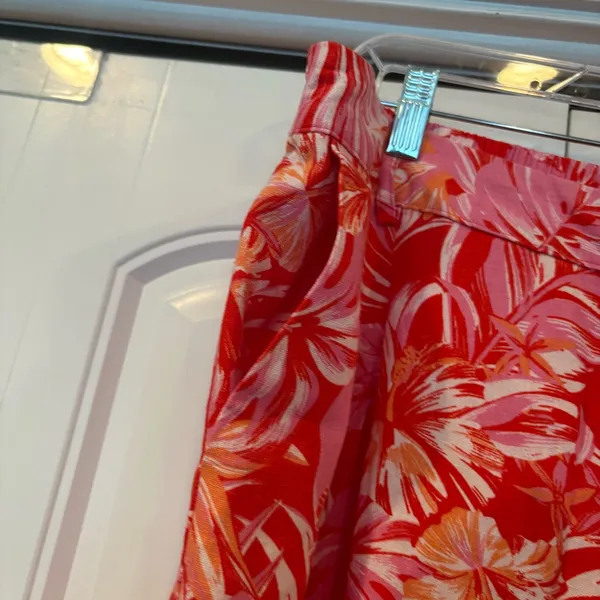 Marc New York Pink And Red Floral Linen Blend Pants Size‎ XL - Image 3