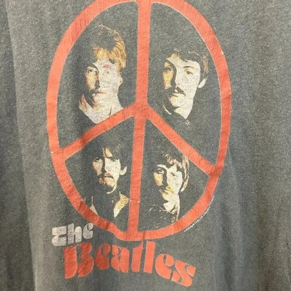 The Beatles Peace Sign Poster Rock Tee S - Image 4