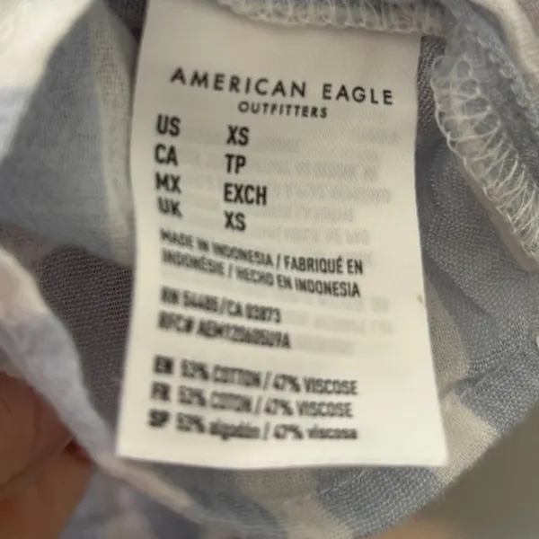 American Eagle Women's Cami Tank Size XS Blue White Strappy Faux Wrap Top NEW - Image 6