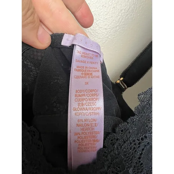 Savage x Fenty Black Lace Bra Top Sz. 3X - Image 3