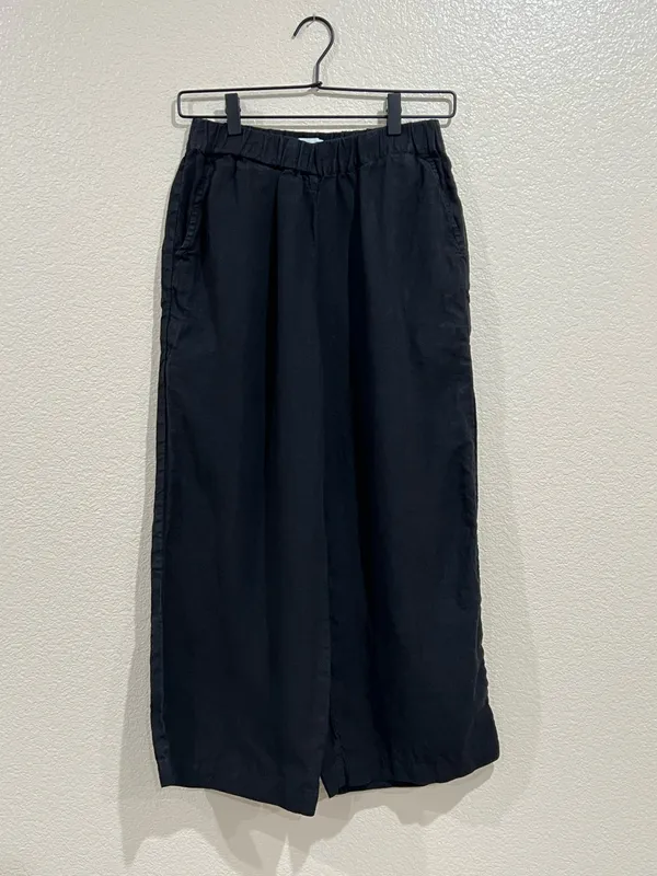 Mate the Label Black 100% Linen Wide Leg Crop Pant Size XS - Image 9