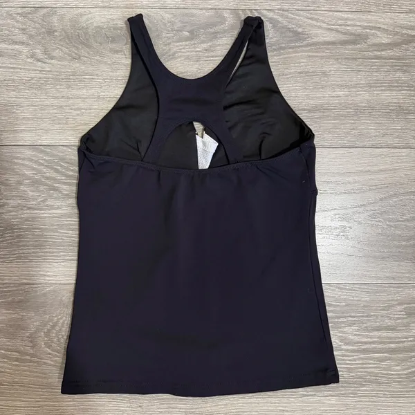 KOS USA Womens Black Supplex Lycra Racerback Activewear Tank Top Sz M‎ Zip Front - Image 3