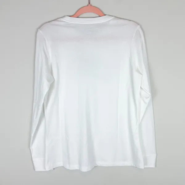 NWT Nike Women’s White Long Sleeve Spellout Tee T-Shirt Size‎ Medium - Image 4