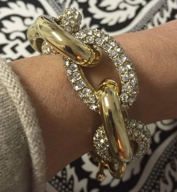 Ann Taylor Golden Crystal Pave Bracelet NWOT - Image 2