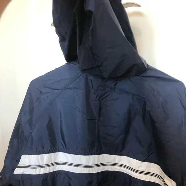 Vintage Nike woman’s size large 12-14 navy and white lined 1/4 zip windbreaker - Image 8