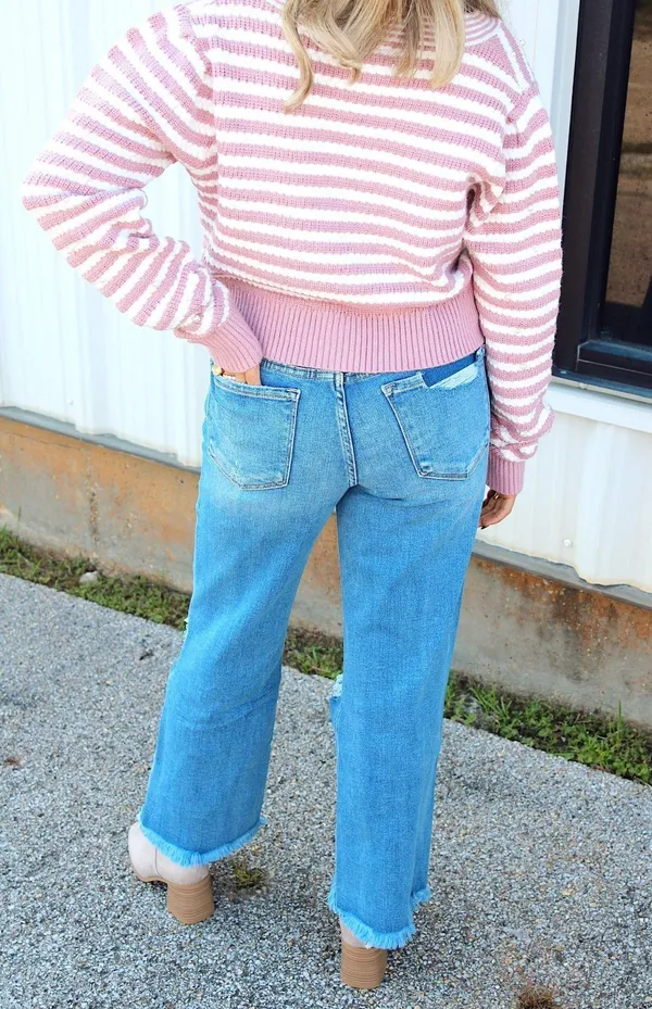 These Three Boutique High Rise Distressed Jeans - Image 2